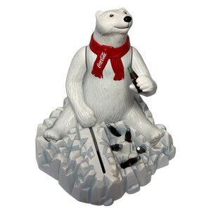 Ertl Coca Cola Coin Bank Polar Bear Mechanical Limited Edition 1995 Pop 7" Tall
